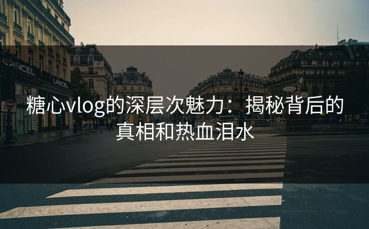 糖心vlog的深层次魅力：揭秘背后的真相和热血泪水