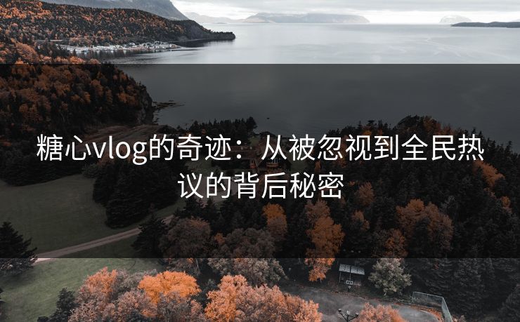 糖心vlog的奇迹：从被忽视到全民热议的背后秘密