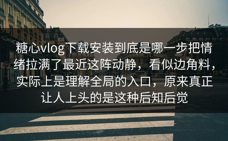 糖心vlog下载安装到底是哪一步把情绪拉满了最近这阵动静，看似边角料，实际上是理解全局的入口，原来真正让人上头的是这种后知后觉