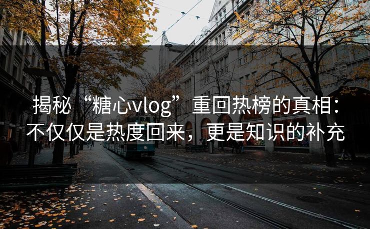 揭秘“糖心vlog”重回热榜的真相：不仅仅是热度回来，更是知识的补充