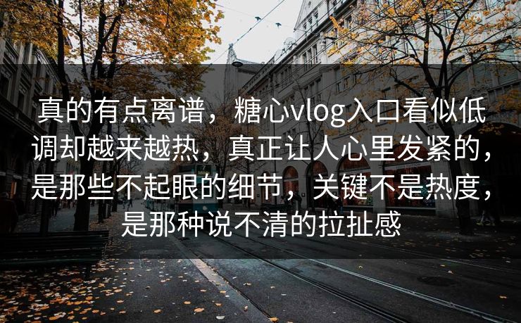 真的有点离谱，糖心vlog入口看似低调却越来越热，真正让人心里发紧的，是那些不起眼的细节，关键不是热度，是那种说不清的拉扯感