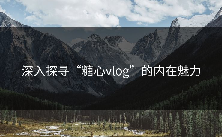 深入探寻“糖心vlog”的内在魅力