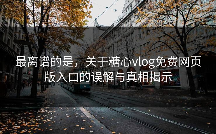 最离谱的是,关于糖心vlog免费网页版入口的误解与真相揭示 最离谱的是,关于糖心vlog免费网页版入口的误解与真相揭示